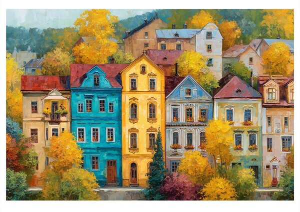Quadro su tela – Magia autunnale in strada
