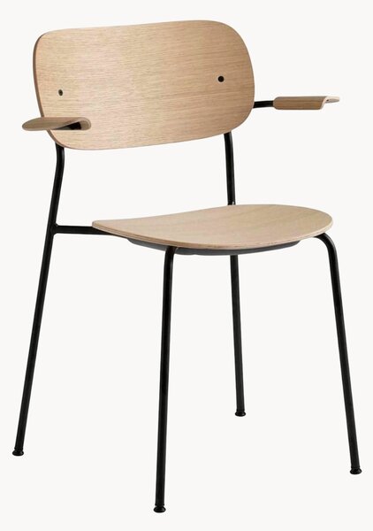 Sedia da pranzo in metallo e legno con braccioli Co