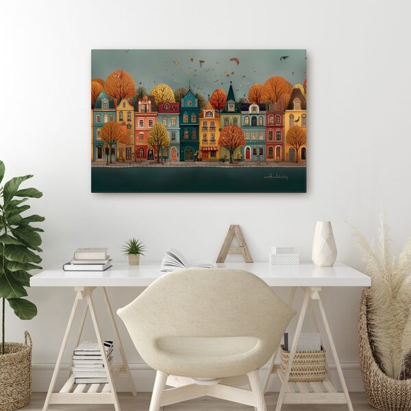Quadro su tela – Magia autunnale della strada cittadina