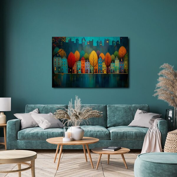 Quadro su tela – Magia autunnale nelle strade
