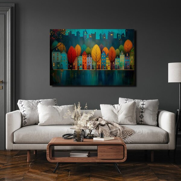 Quadro su tela – Magia autunnale nelle strade