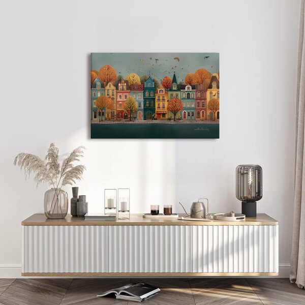 Quadro su tela – Magia autunnale della strada cittadina