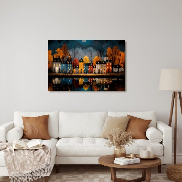 Quadro su tela – Villaggio invernale incantato