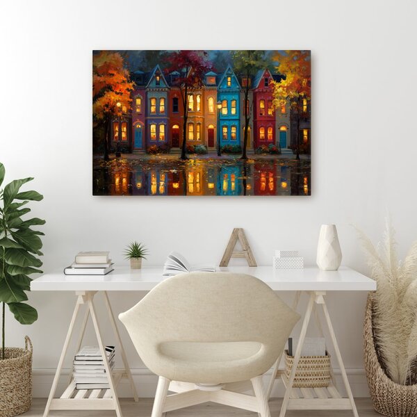 Quadro su tela – Sera autunnale in città