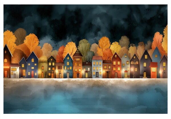 Quadro su tela – Notte magica sulla città