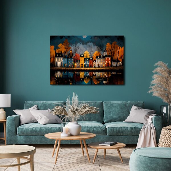 Quadro su tela – Villaggio invernale incantato