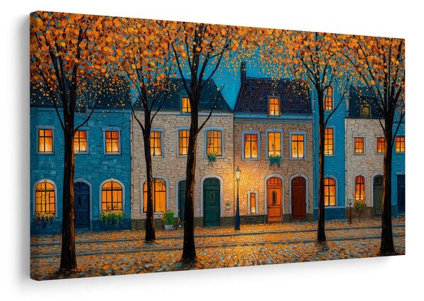 Quadro su tela – Sera autunnale in strada