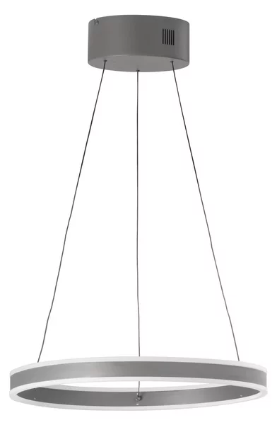 FISCHER & HONSEL Lampada LED a sospensione Silvio, Ø 50 cm, grigio sabbia, metallo, CCT, dimmerabile, Alluminio / Grigio / Zincato, Soggiorno / Sala da pranzo, Metallo, Moderno