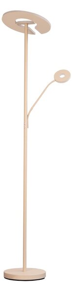 FISCHER & HONSEL Lampada da terra con luce lettura Dent, dimmerabile, Crema / Ambra, Soggiorno / Sala da pranzo, Metallo, Moderno, Lampada LED da terra