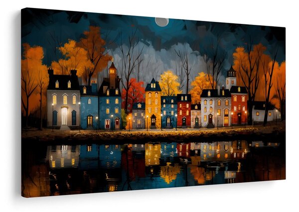 Quadro su tela – Villaggio invernale incantato
