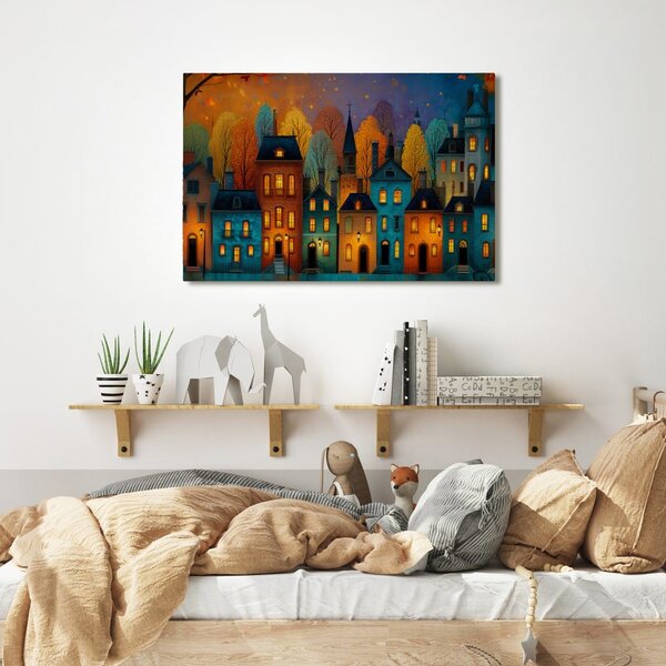 Quadro su tela – Sera autunnale in città