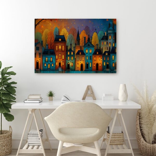 Quadro su tela – Sera autunnale in città