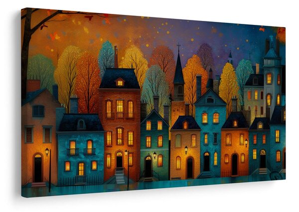 Quadro su tela – Sera autunnale in città