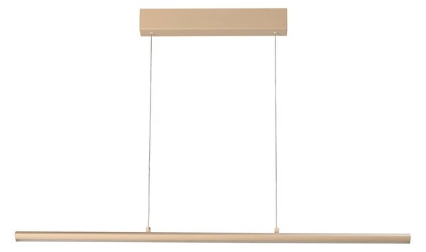 FISCHER & HONSEL Lampada LED a sospensione Borena, color sabbia, lunghezza 113 cm, metallo dimmerabile, Crema / Ambra, Soggiorno / Sala da pranzo, Metallo