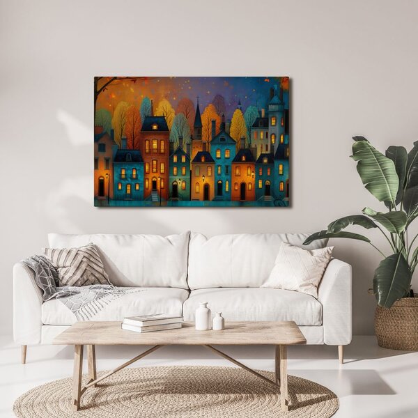 Quadro su tela – Sera autunnale in città
