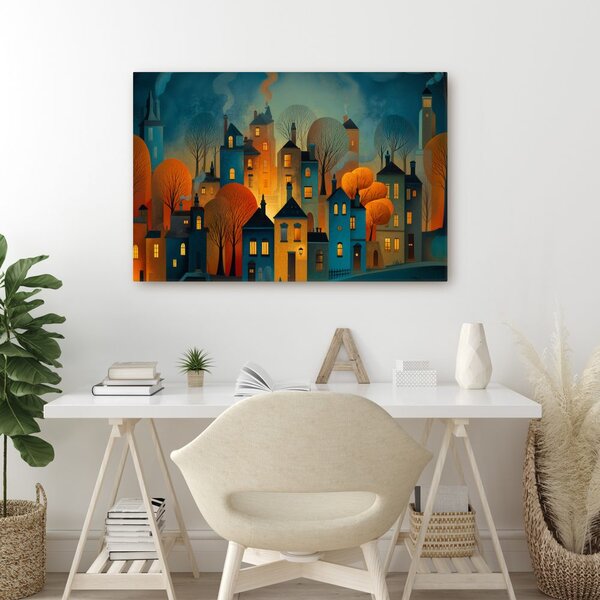 Quadro su tela – Incantevole villaggio invernale