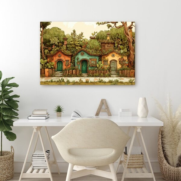 Quadro su tela – Casette fiabesche nel giardino
