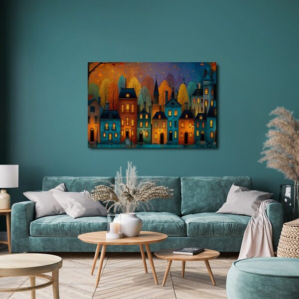 Quadro su tela – Sera autunnale in città