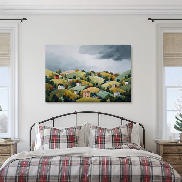 Quadro su tela – Paesaggio autunnale con casette