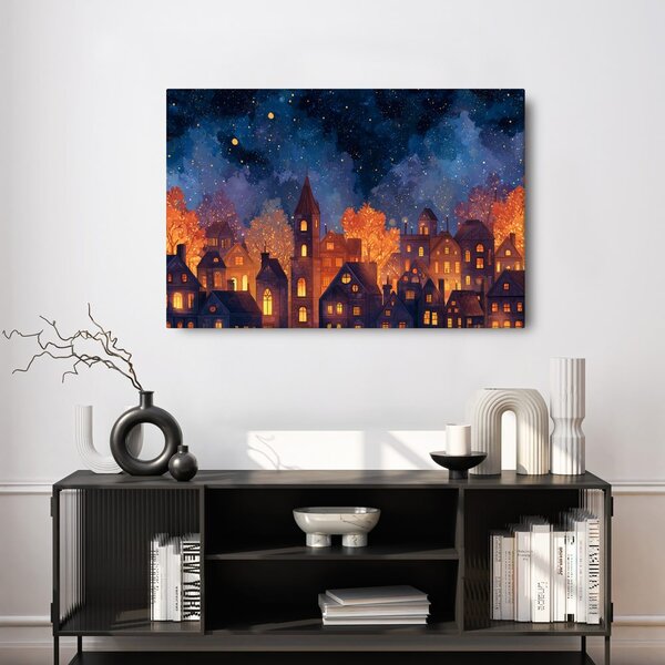 Quadro su tela – Magia del villaggio natalizio