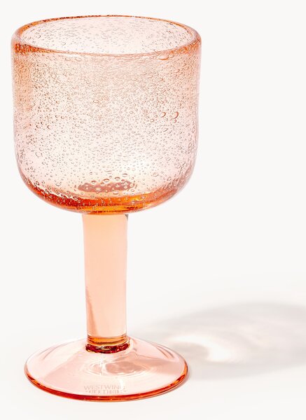 Set di 4 bicchieri da vino in vetro soffiato con bolle d'aria Hippolyte