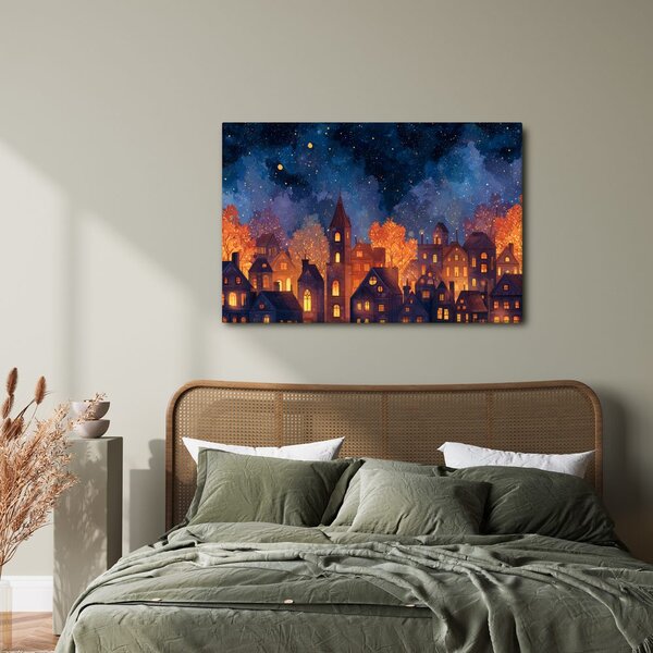 Quadro su tela – Magia del villaggio natalizio