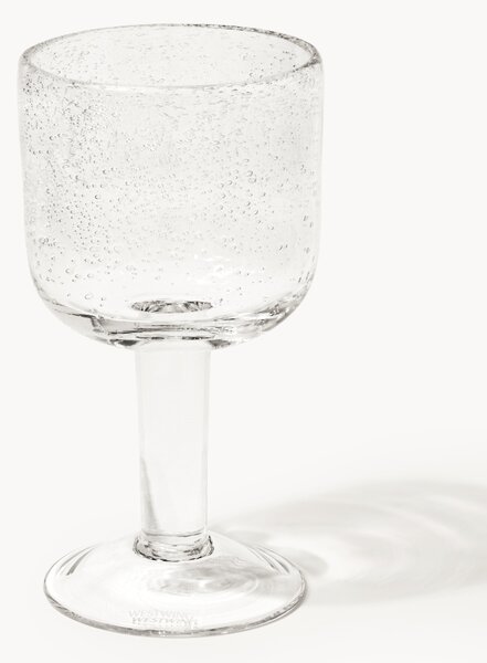 Set di 4 bicchieri da vino in vetro soffiato con bolle d'aria Hippolyte