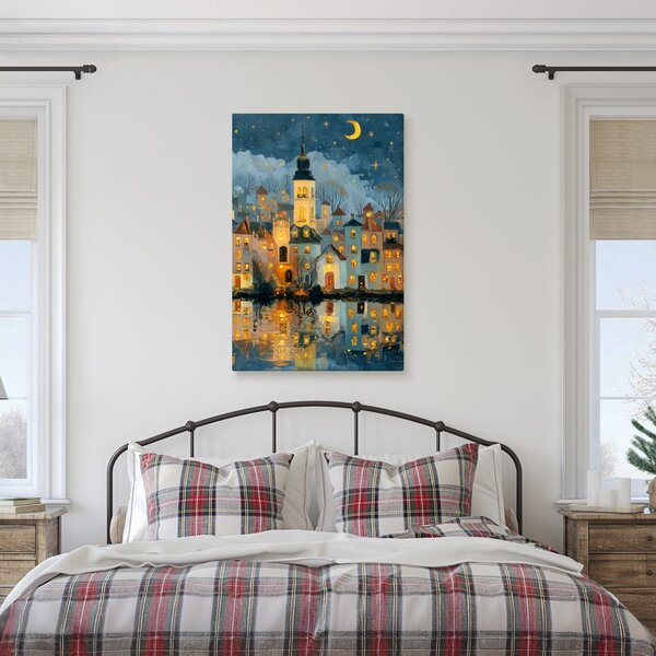 Quadro su tela – Magica notte invernale in città