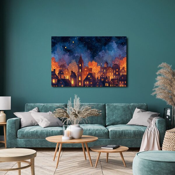 Quadro su tela – Magia del villaggio natalizio