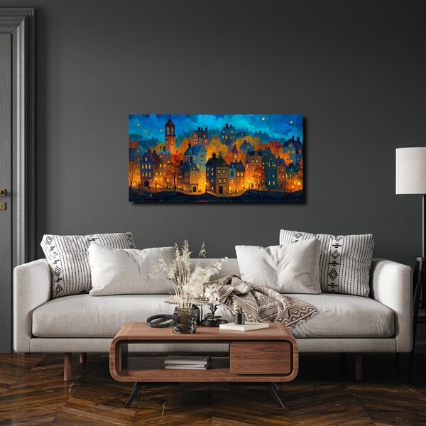 Quadro su tela – Città sotto le stelle