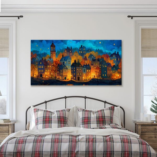 Quadro su tela – Città sotto le stelle