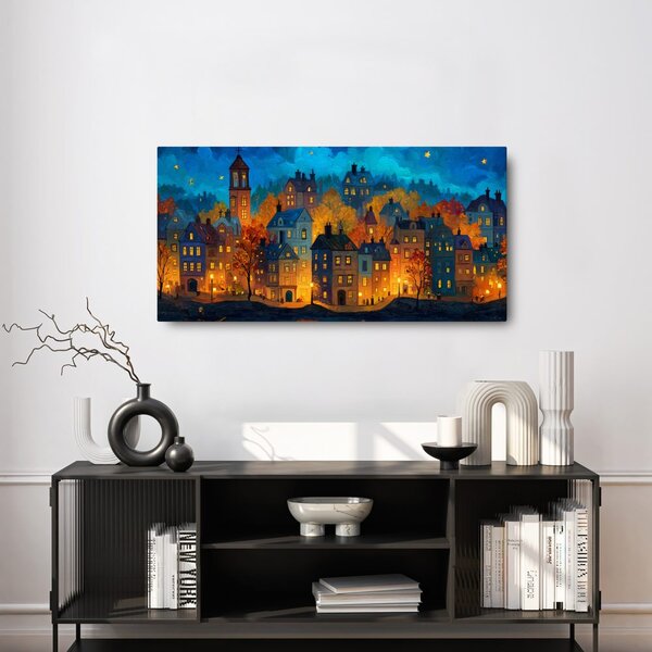 Quadro su tela – Città sotto le stelle