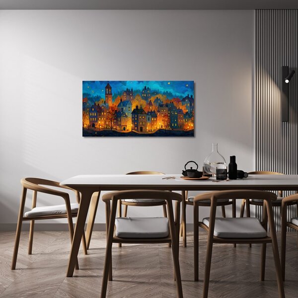 Quadro su tela – Città sotto le stelle