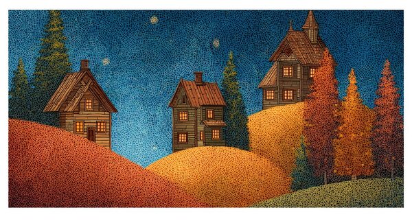 Quadro su tela – Notte festiva tranquilla