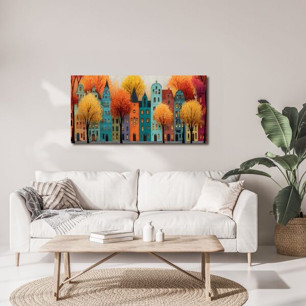 Quadro su tela – Case pittoresche in veste autunnale