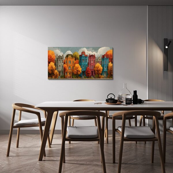 Quadro su tela – Case storiche in autunno