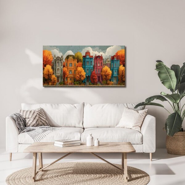 Quadro su tela – Case storiche in autunno