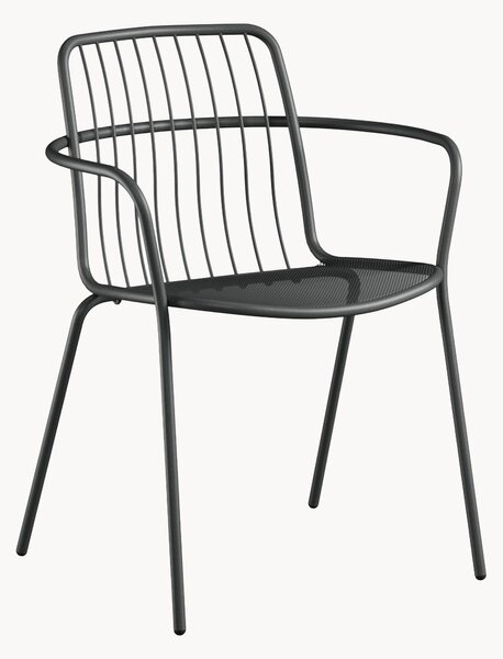 Set di 2 sedie da giardino impilabili con braccioli Alisea