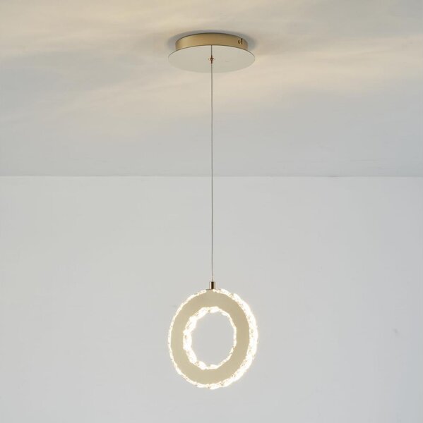 Zuma Line MD3713-1-3GT - Lampadario LED dimmerabile a sospensione con cavo GIRONA LED/10W/230V, oro