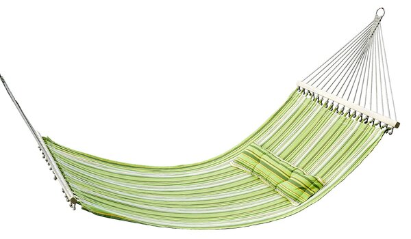 VivaGarden Amaca da Giardino Matrimoniale 284x140 cm con Cuscino in Cotone colore Verde/Giallo
