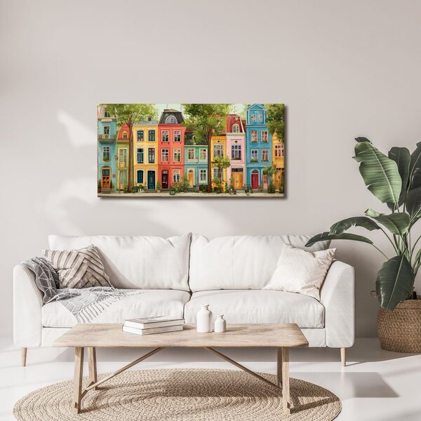 Quadro su tela – Strada cittadina con case