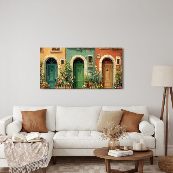 Quadro su tela – Porte romantiche e fiori
