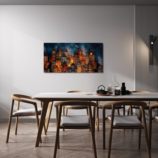 Quadro su tela – Magica notte invernale in città