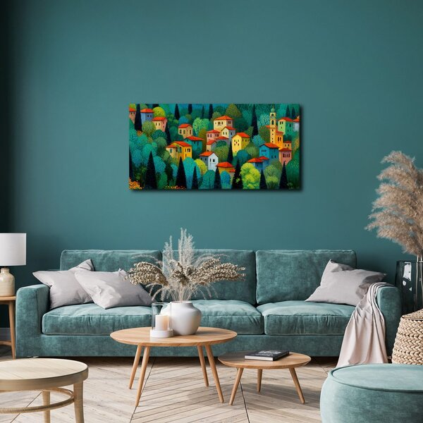Quadro su tela – Case colorate nella natura