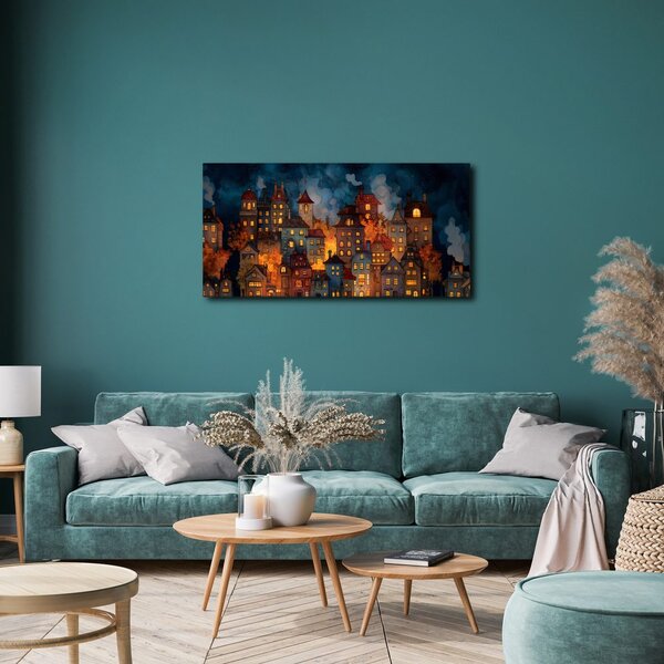 Quadro su tela – Magica notte invernale in città