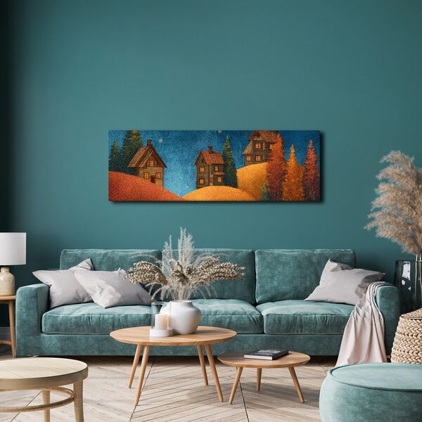 Quadro su tela – Paesaggio invernale stellato