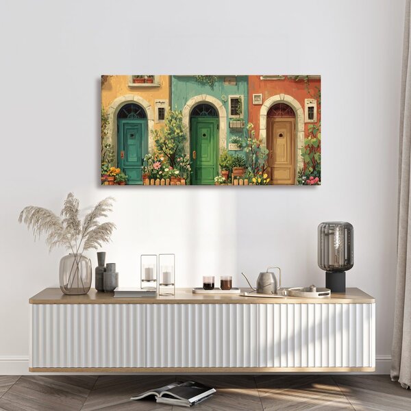 Quadro su tela – Porte romantiche e fiori