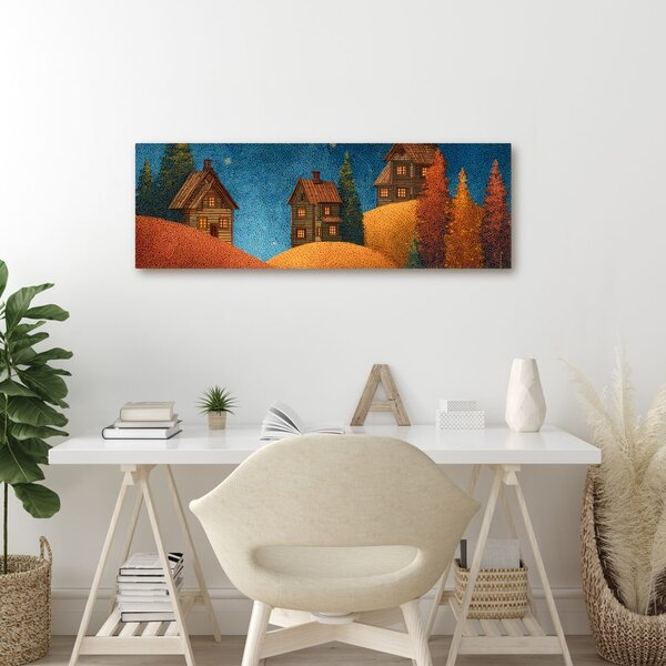 Quadro su tela – Paesaggio invernale stellato