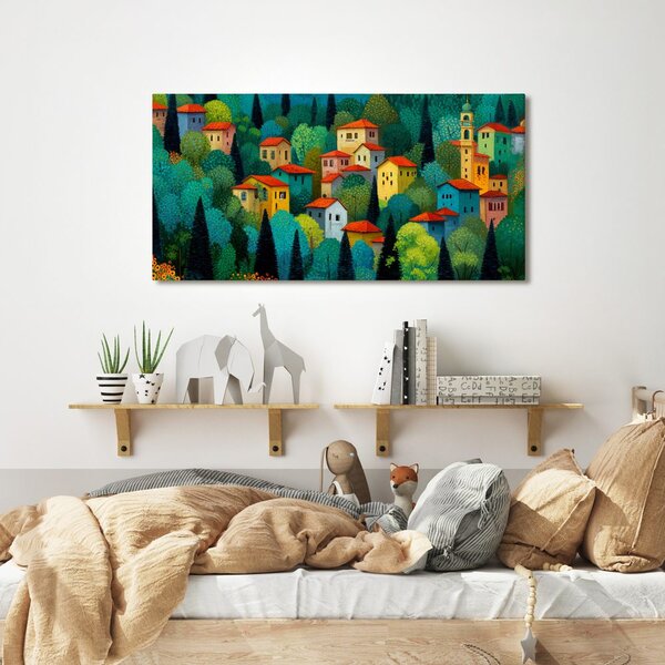 Quadro su tela – Case colorate nella natura