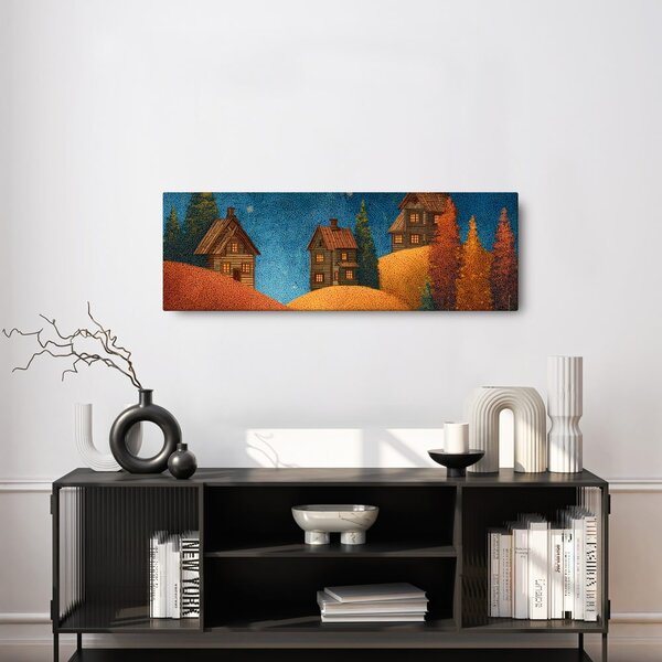 Quadro su tela – Paesaggio invernale stellato